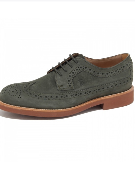 Tod's Other - Tod’s Derby Bucature Wing Tip Lace Up Suede Oxfords Sage Green Size 11